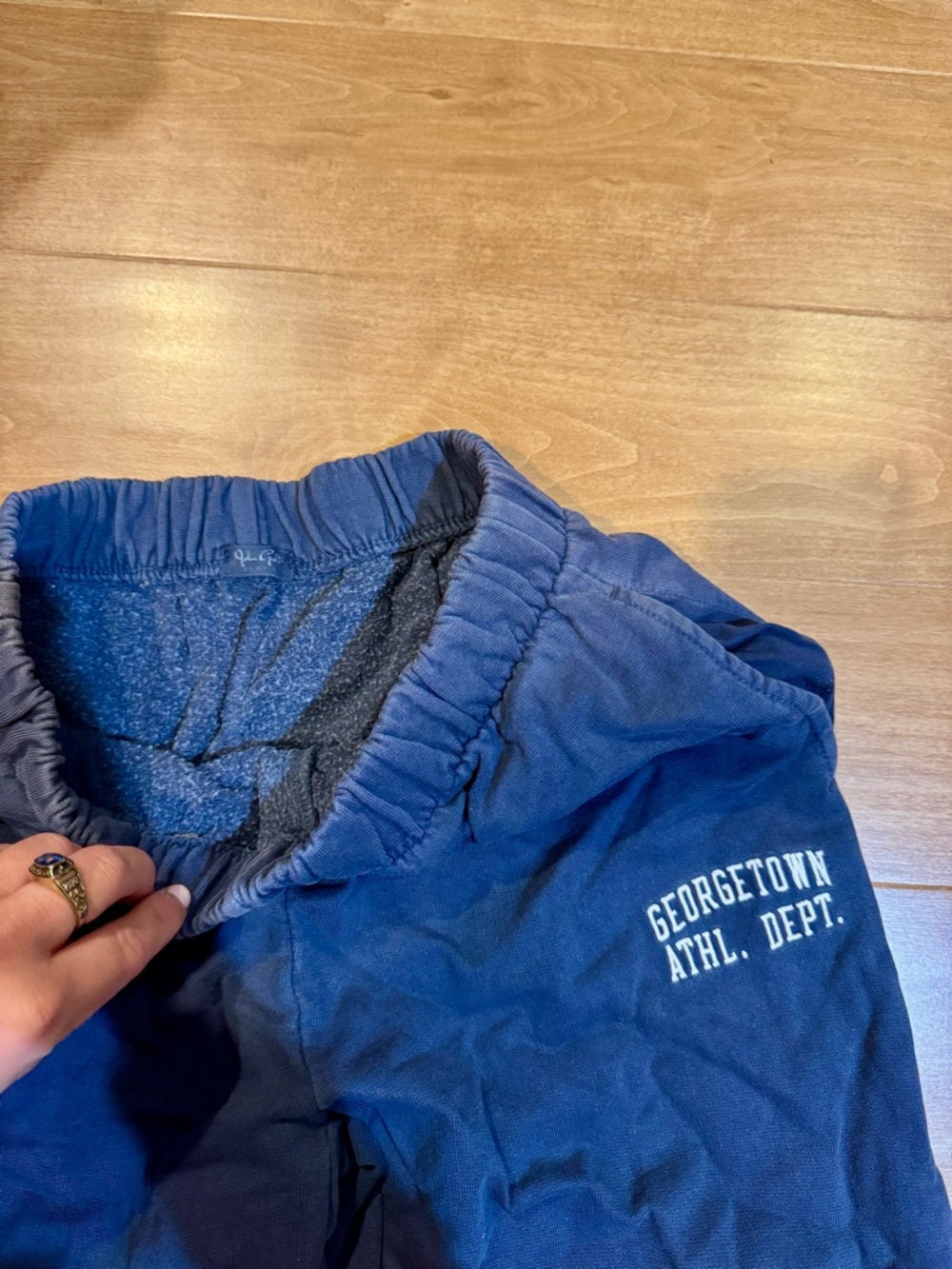 Brandy Melville Georgetown University Athletic Dept Navy Blue Joggers Sweatpants - Picture 2 of 2